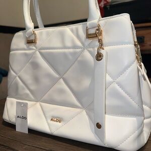 ALDO Elegant White Quilted Satchel